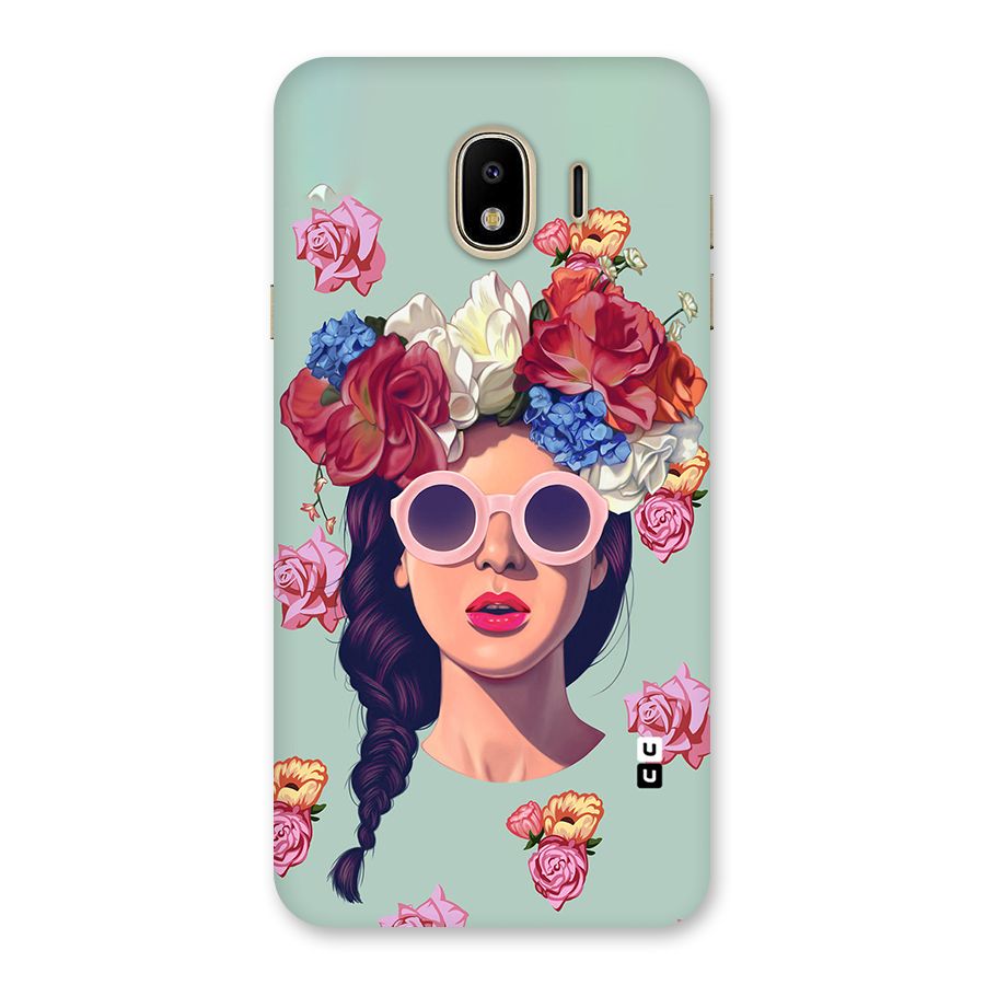 Pretty Girl Florals Illustration Art Back Case for Galaxy J4