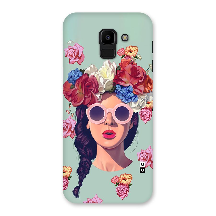 Pretty Girl Florals Illustration Art Back Case for Galaxy J6