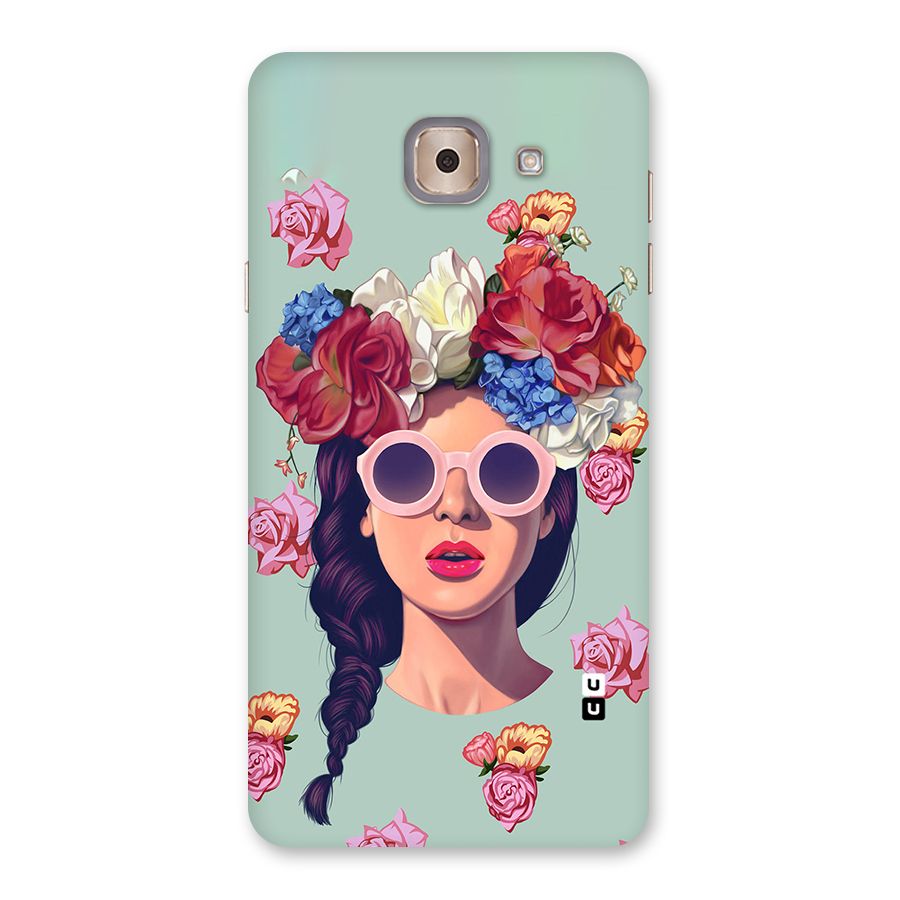 Pretty Girl Florals Illustration Art Back Case for Galaxy J7 Max