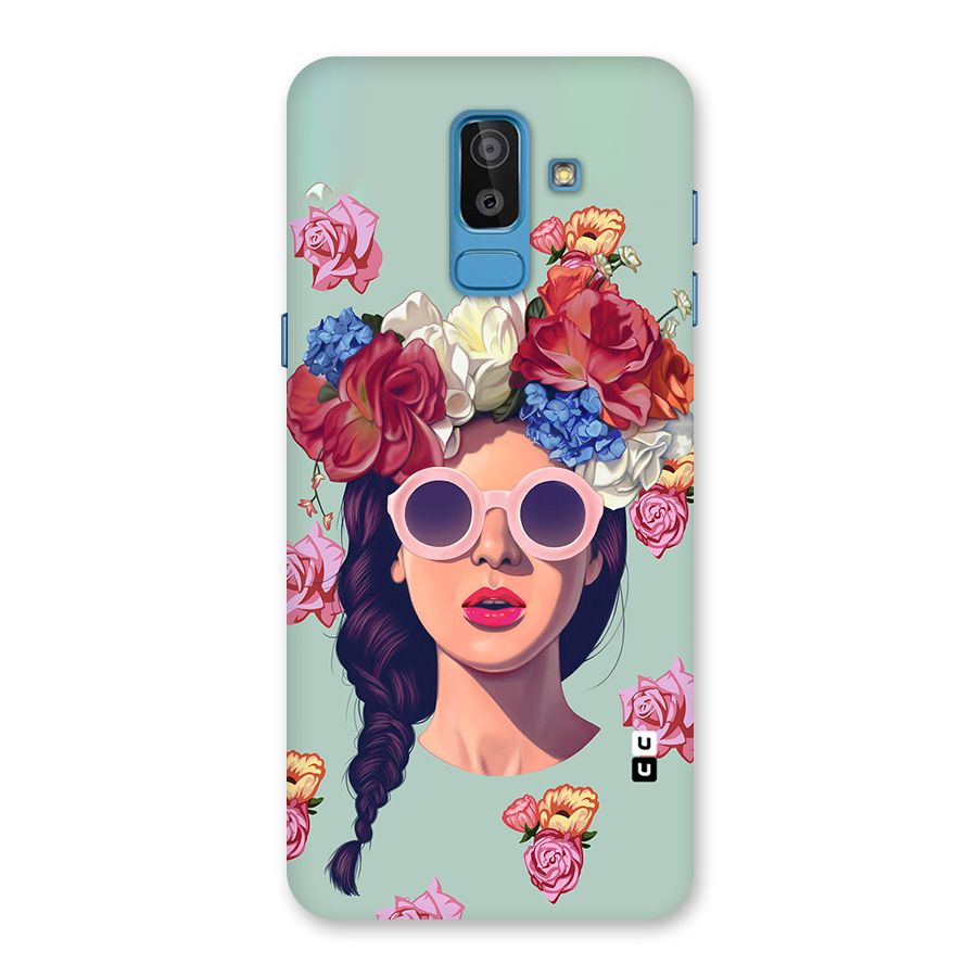 Pretty Girl Florals Illustration Art Back Case for Galaxy J8