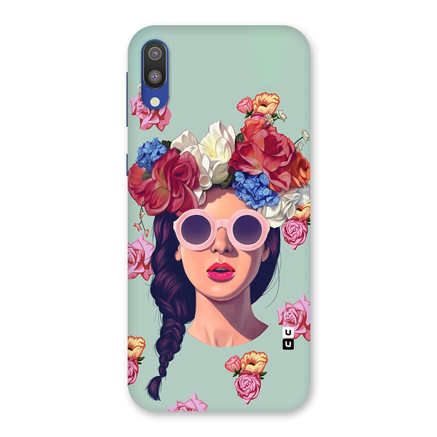 Pretty Girl Florals Illustration Art Back Case for Galaxy M10