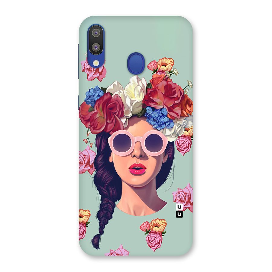 Pretty Girl Florals Illustration Art Back Case for Galaxy M20