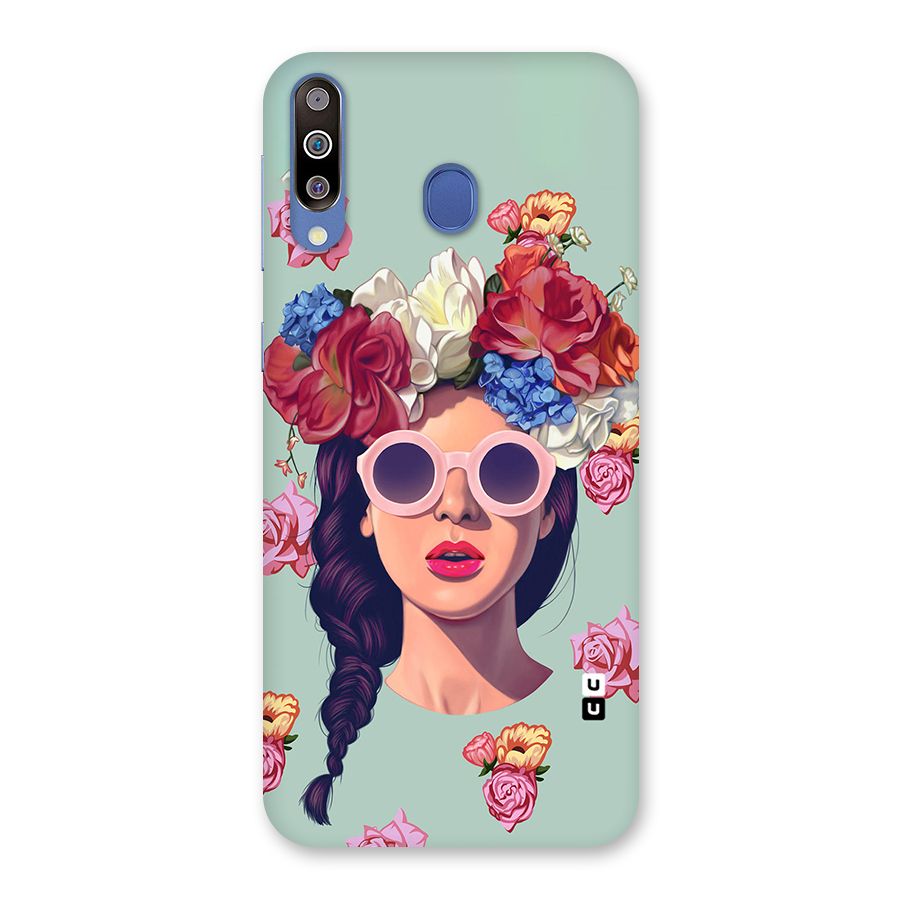 Pretty Girl Florals Illustration Art Back Case for Galaxy M30