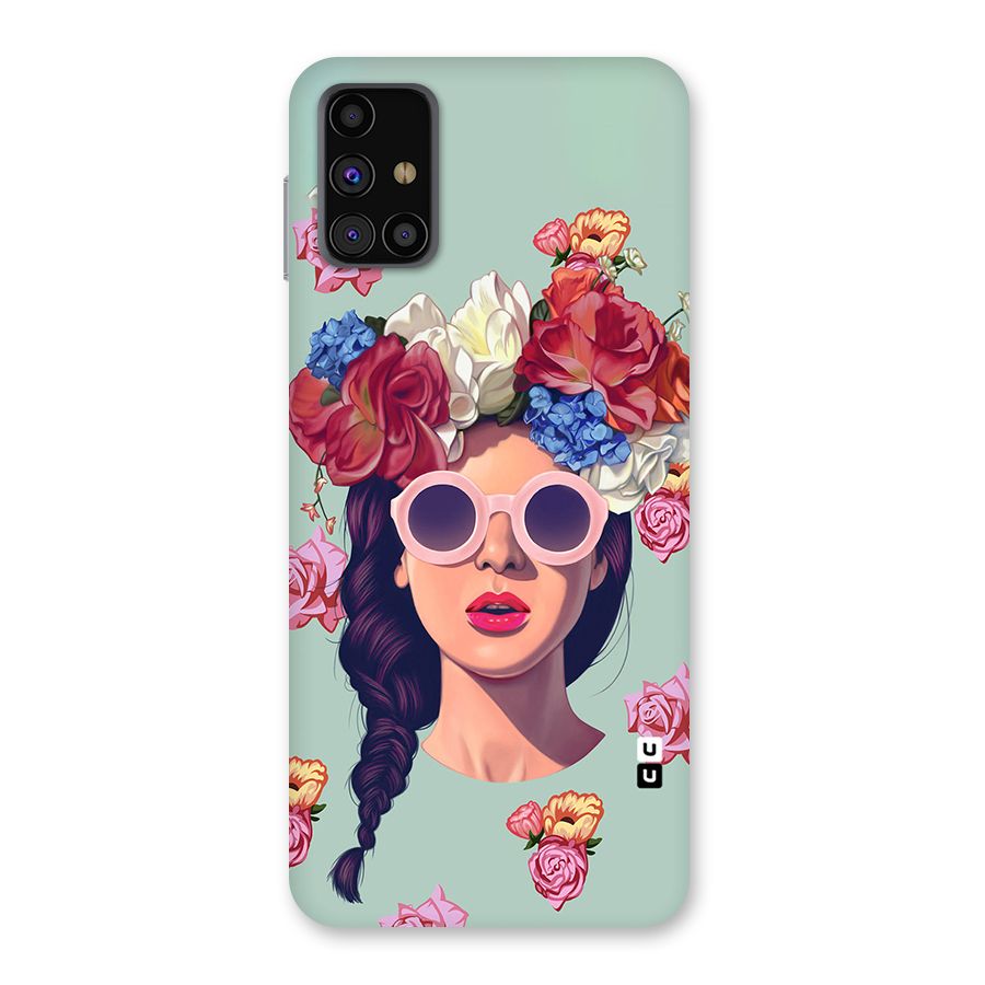 Pretty Girl Florals Illustration Art Back Case for Galaxy M31s