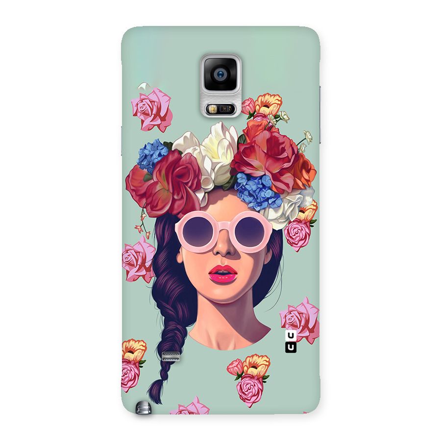 Pretty Girl Florals Illustration Art Back Case for Galaxy Note 4