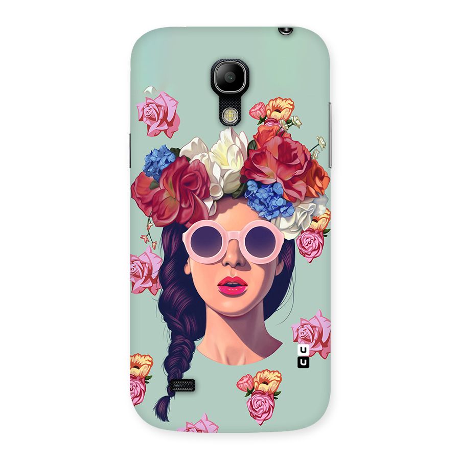 Pretty Girl Florals Illustration Art Back Case for Galaxy S4 Mini