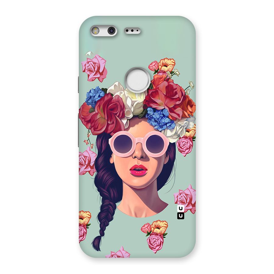 Pretty Girl Florals Illustration Art Back Case for Google Pixel