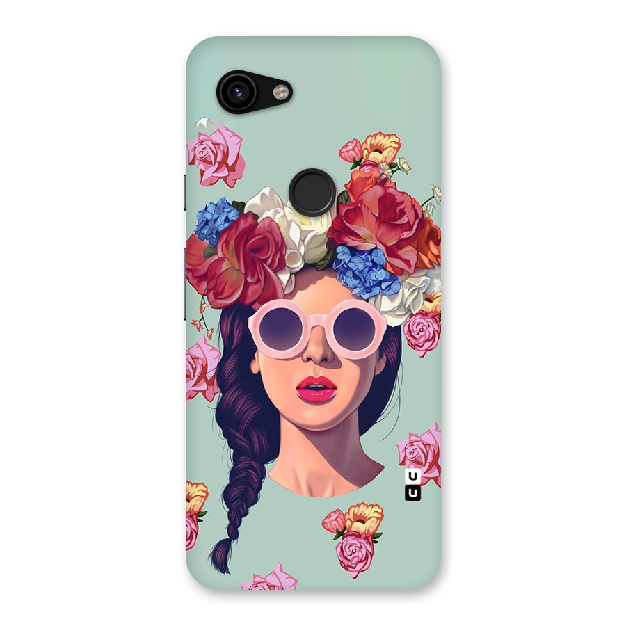 Pretty Girl Florals Illustration Art Back Case for Google Pixel 3a
