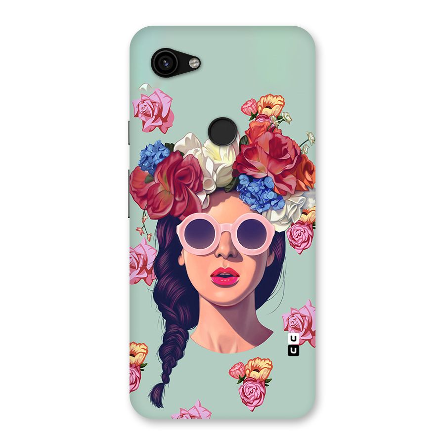 Pretty Girl Florals Illustration Art Back Case for Google Pixel 3a XL