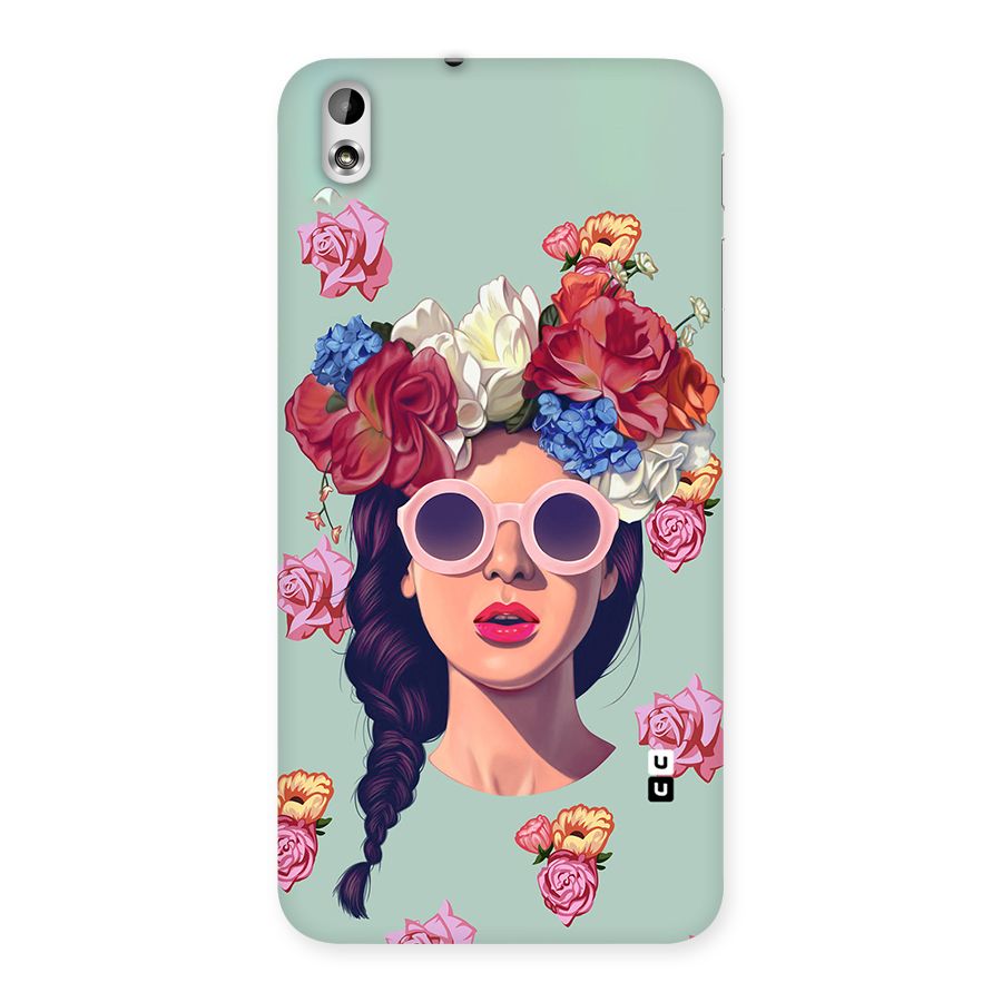 Pretty Girl Florals Illustration Art Back Case for HTC Desire 816g