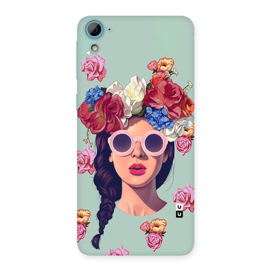 Pretty Girl Florals Illustration Art Back Case for HTC Desire 826