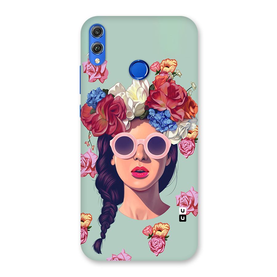 Pretty Girl Florals Illustration Art Back Case for Honor 8X