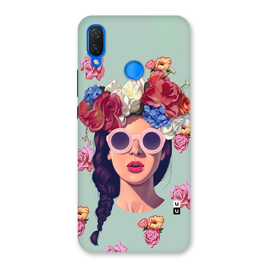 Pretty Girl Florals Illustration Art Back Case for Huawei P Smart+