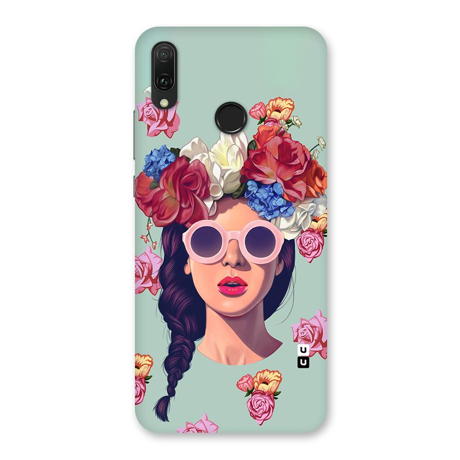 Pretty Girl Florals Illustration Art Back Case for Huawei Y9 (2019)