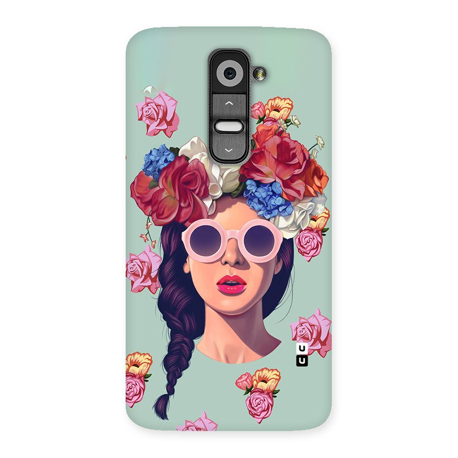 Pretty Girl Florals Illustration Art Back Case for LG G2