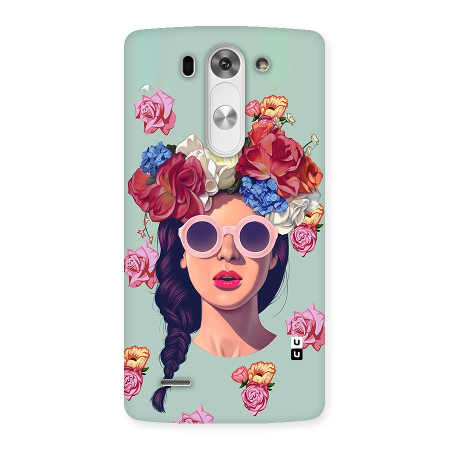 Pretty Girl Florals Illustration Art Back Case for LG G3 Mini