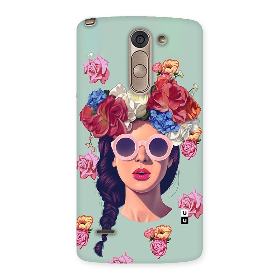 Pretty Girl Florals Illustration Art Back Case for LG G3 Stylus