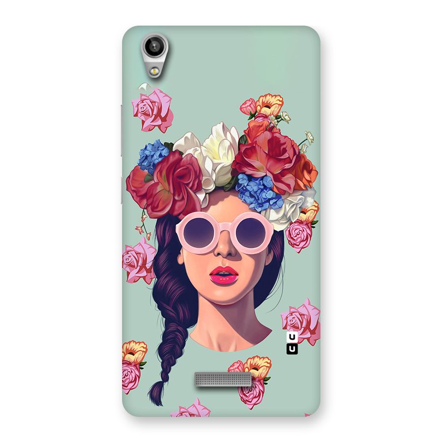 Pretty Girl Florals Illustration Art Back Case for Lava-Pixel-V1