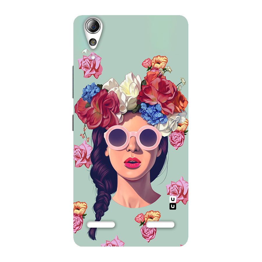 Pretty Girl Florals Illustration Art Back Case for Lenovo A6000 Plus