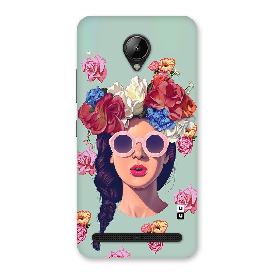 Pretty Girl Florals Illustration Art Back Case for Lenovo C2