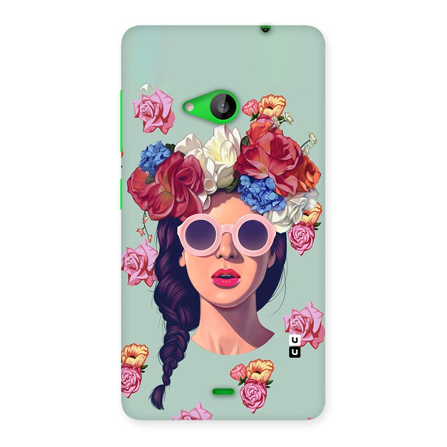 Pretty Girl Florals Illustration Art Back Case for Lumia 535