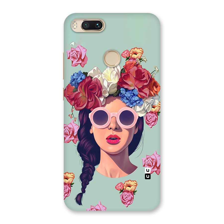 Pretty Girl Florals Illustration Art Back Case for Mi A1