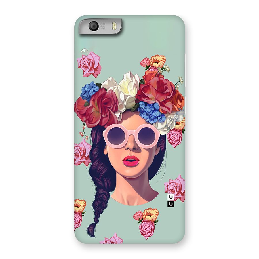 Pretty Girl Florals Illustration Art Back Case for Micromax Canvas Knight 2