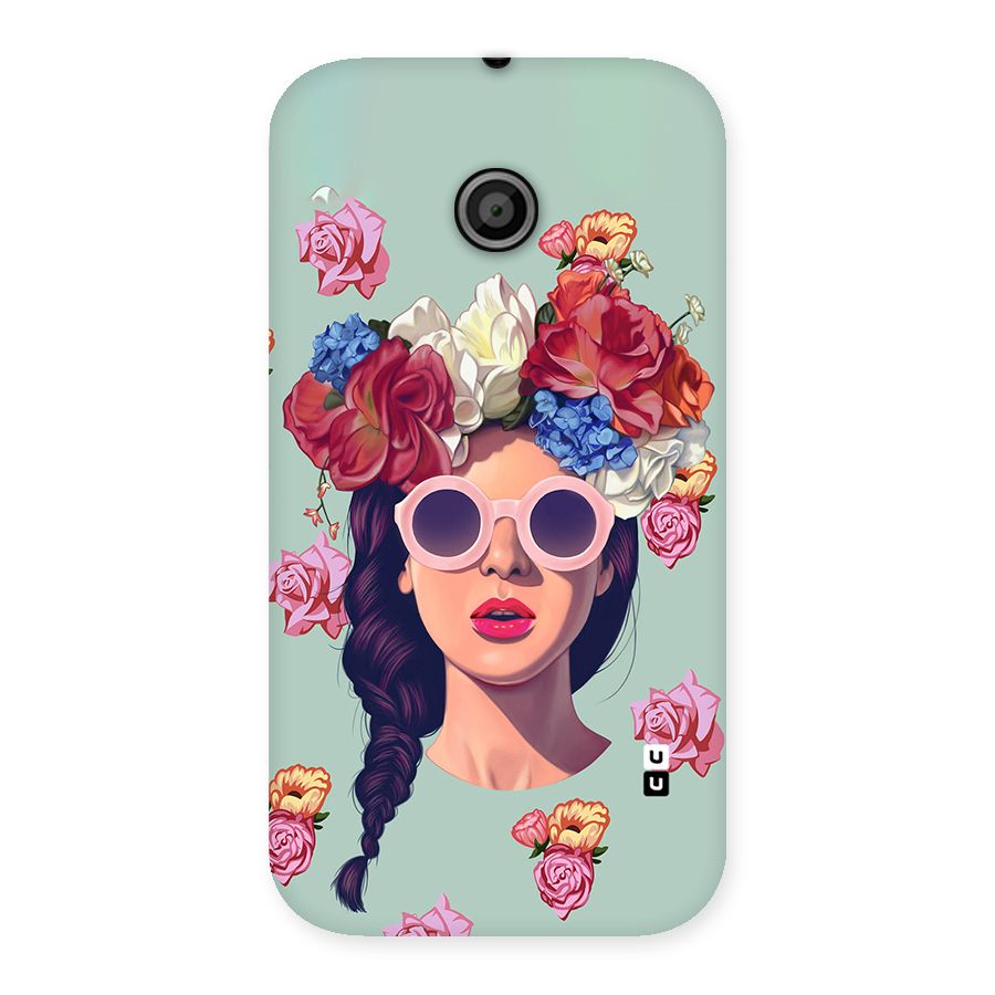 Pretty Girl Florals Illustration Art Back Case for Moto E