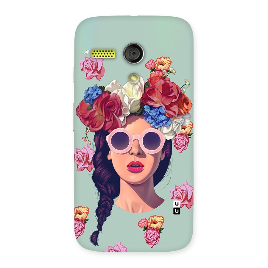 Pretty Girl Florals Illustration Art Back Case for Moto G