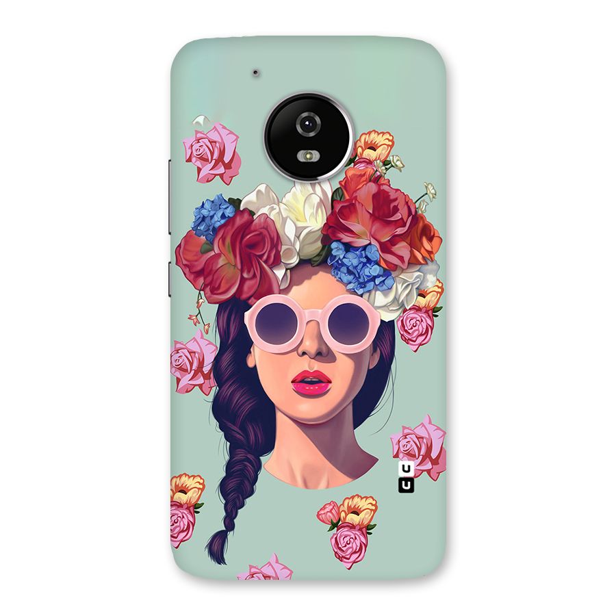 Pretty Girl Florals Illustration Art Back Case for Moto G5
