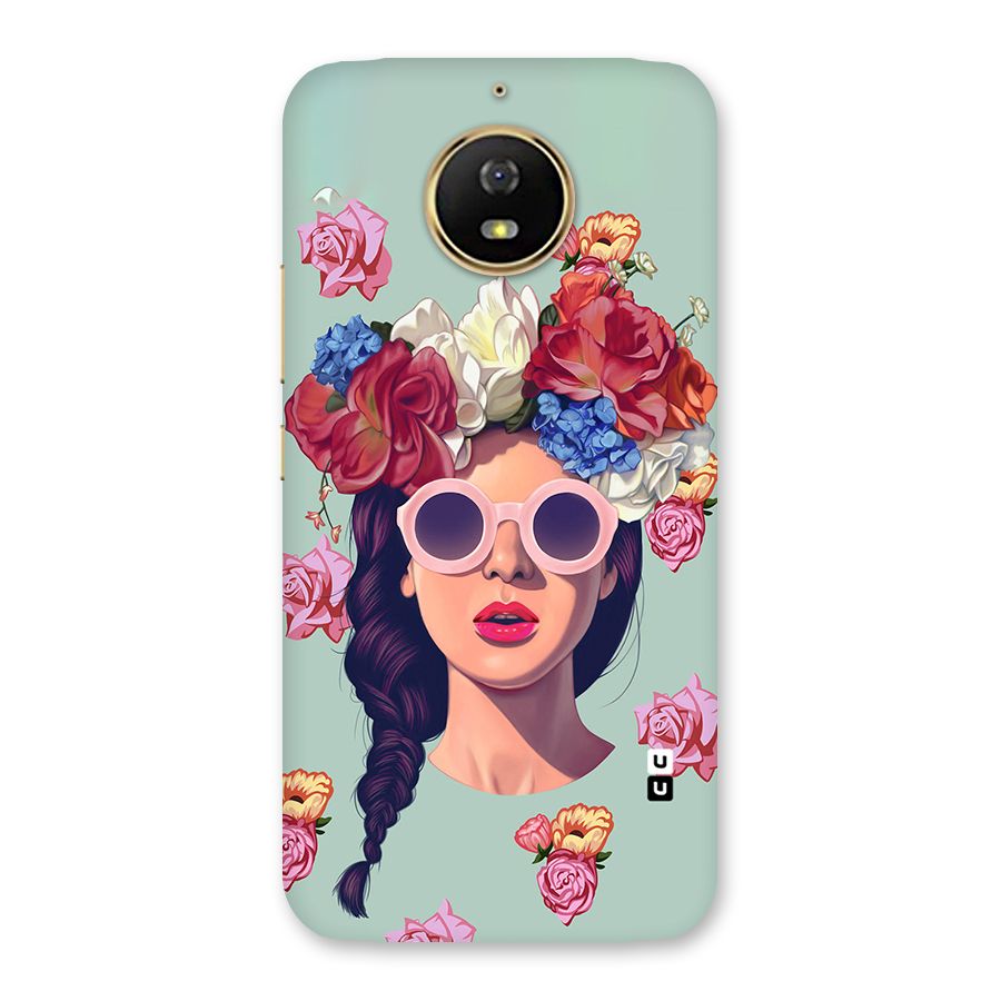Pretty Girl Florals Illustration Art Back Case for Moto G5s