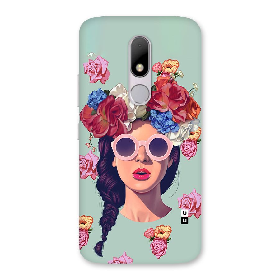 Pretty Girl Florals Illustration Art Back Case for Moto M