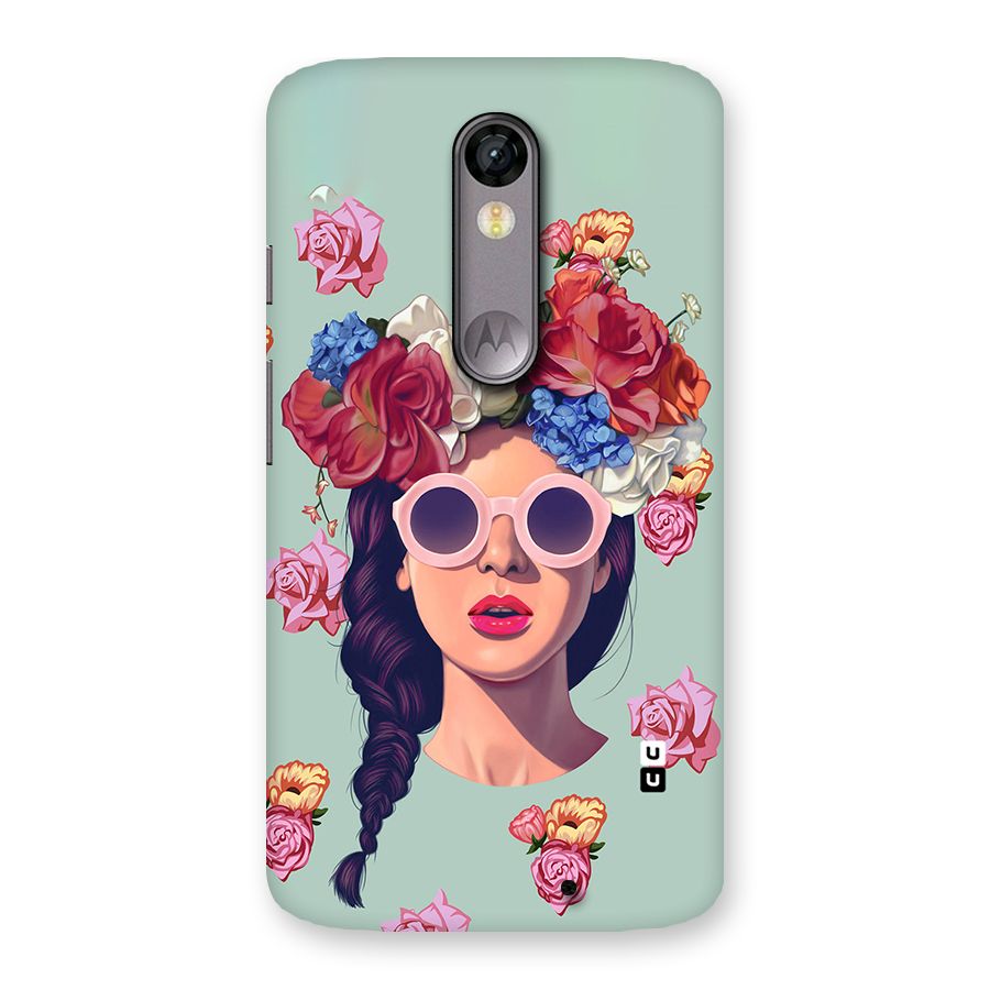 Pretty Girl Florals Illustration Art Back Case for Moto X Force