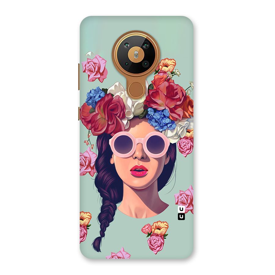 Pretty Girl Florals Illustration Art Back Case for Nokia 5.3