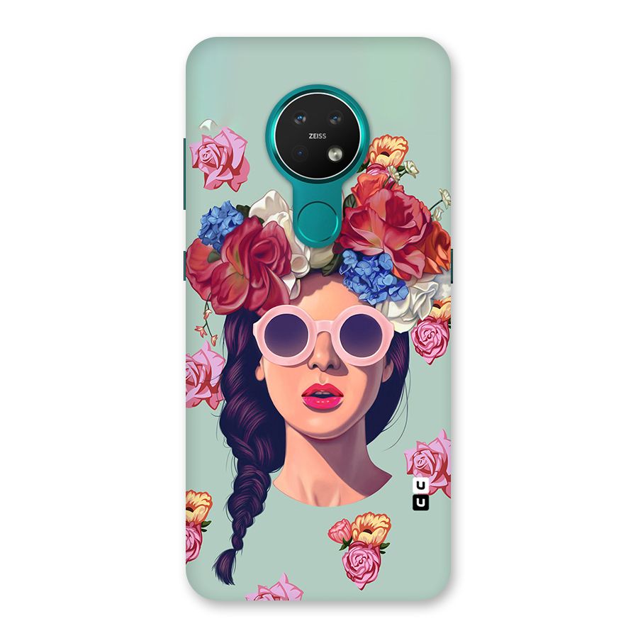 Pretty Girl Florals Illustration Art Back Case for Nokia 7.2