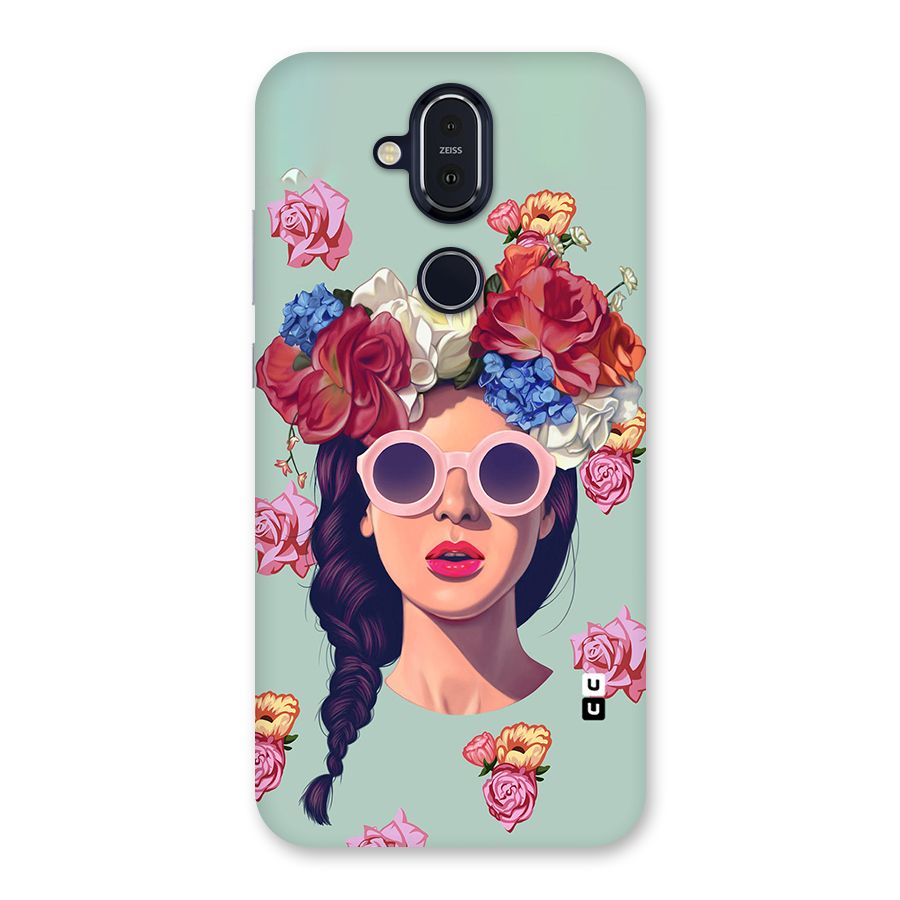Pretty Girl Florals Illustration Art Back Case for Nokia 8.1