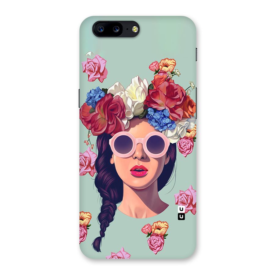 Pretty Girl Florals Illustration Art Back Case for OnePlus 5