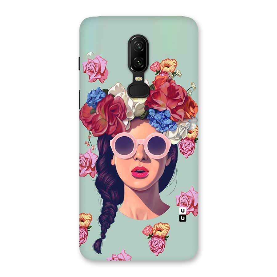Pretty Girl Florals Illustration Art Back Case for OnePlus 6