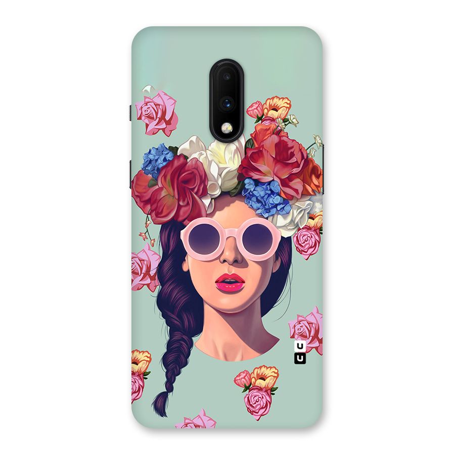 Pretty Girl Florals Illustration Art Back Case for OnePlus 7