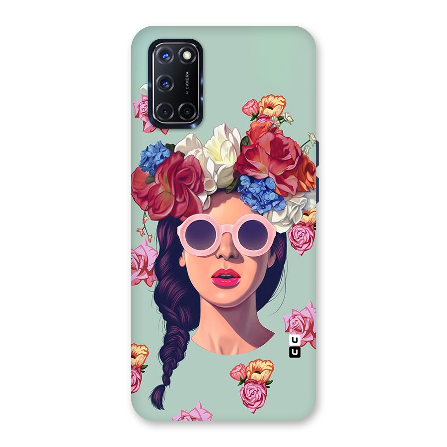 Pretty Girl Florals Illustration Art Back Case for Oppo A52