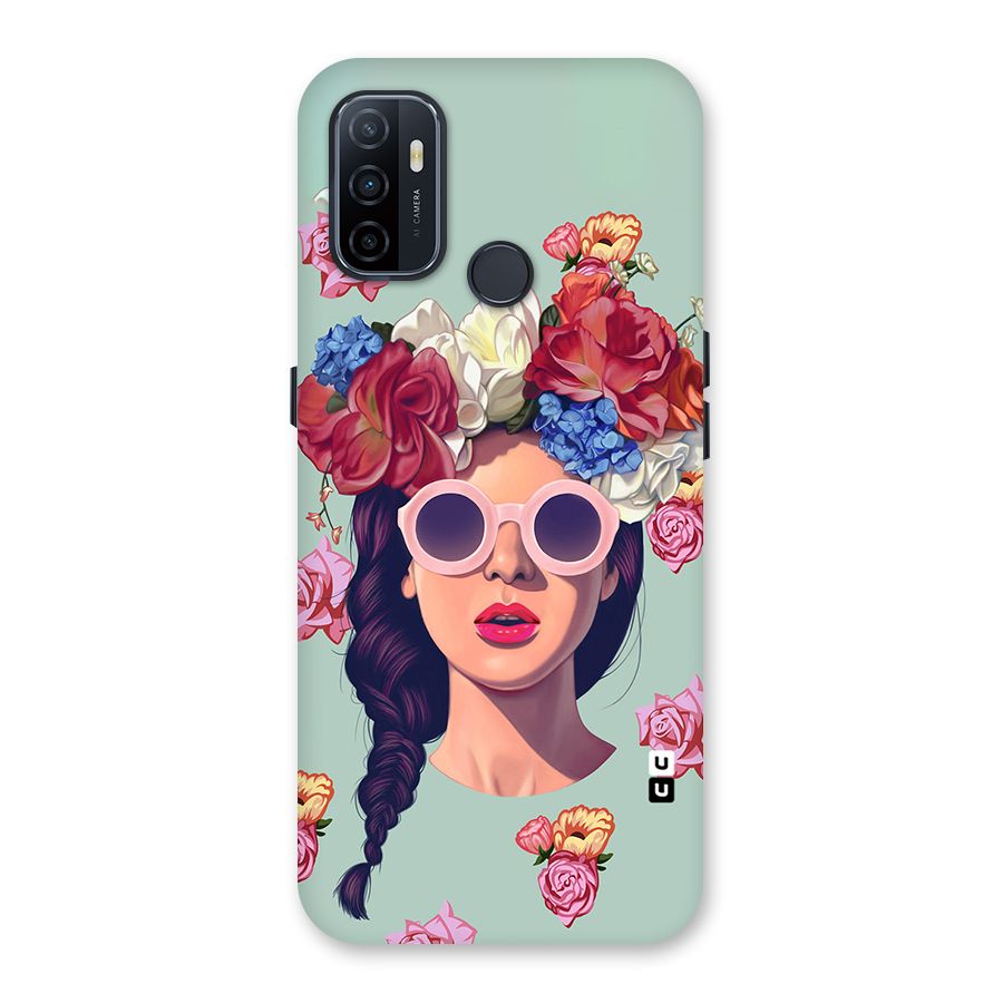 Pretty Girl Florals Illustration Art Back Case for Oppo A53