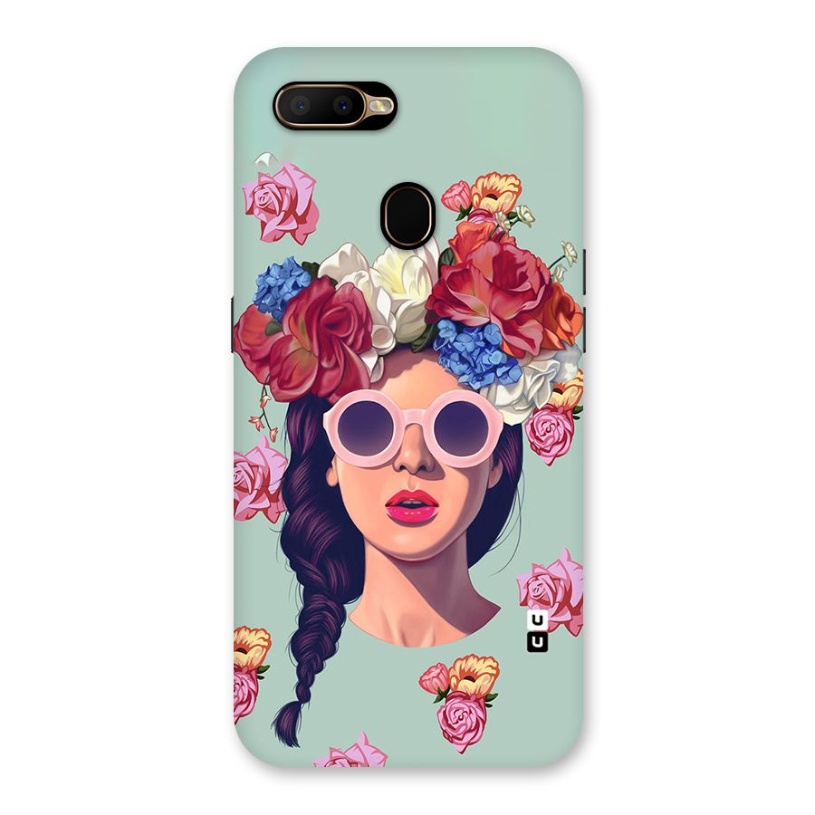 Pretty Girl Florals Illustration Art Back Case for Oppo A5s