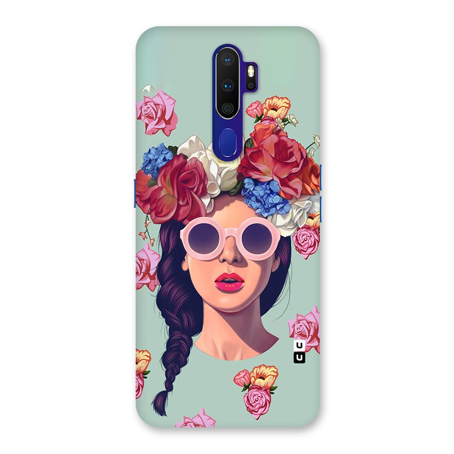 Pretty Girl Florals Illustration Art Back Case for Oppo A9 (2020)