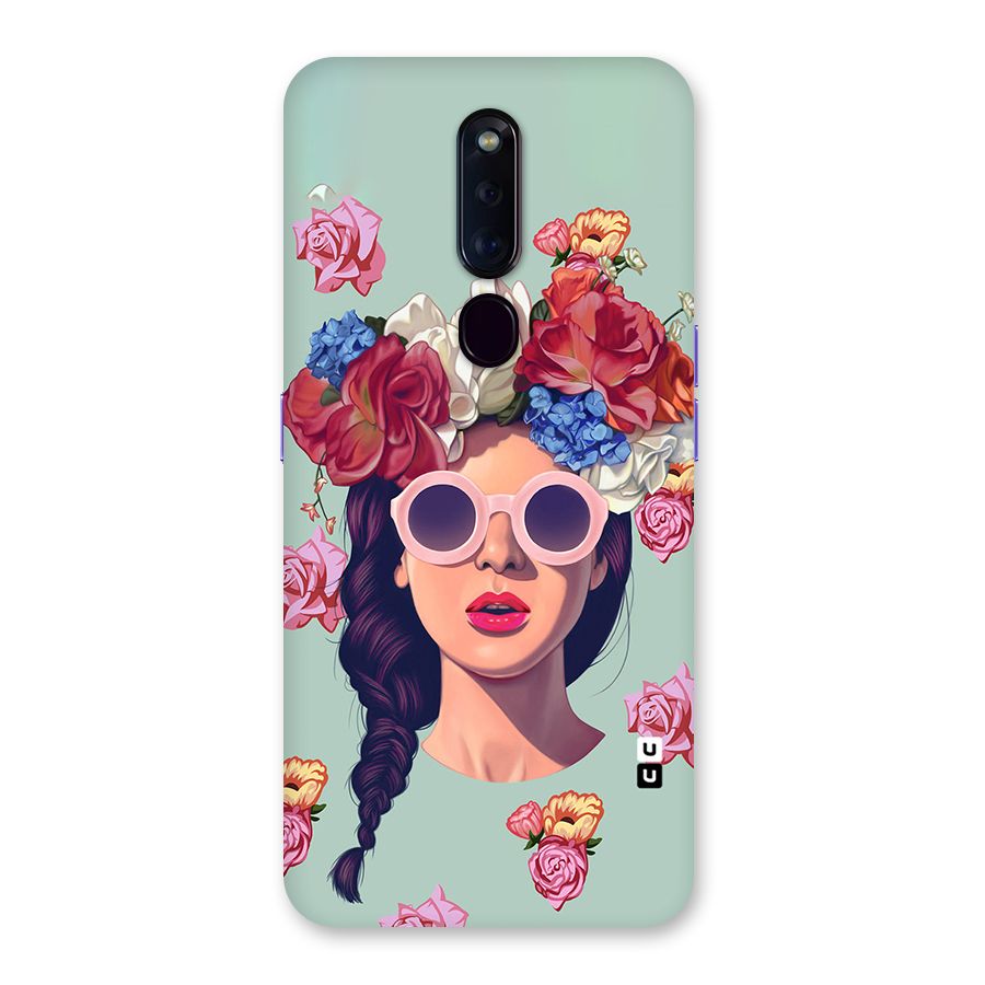 Pretty Girl Florals Illustration Art Back Case for Oppo F11 Pro