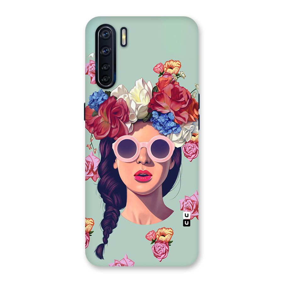 Pretty Girl Florals Illustration Art Back Case for Oppo F15