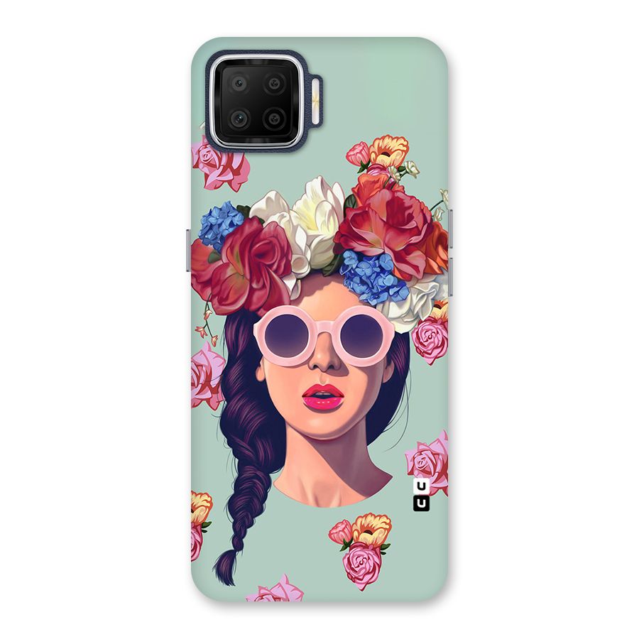 Pretty Girl Florals Illustration Art Back Case for Oppo F17