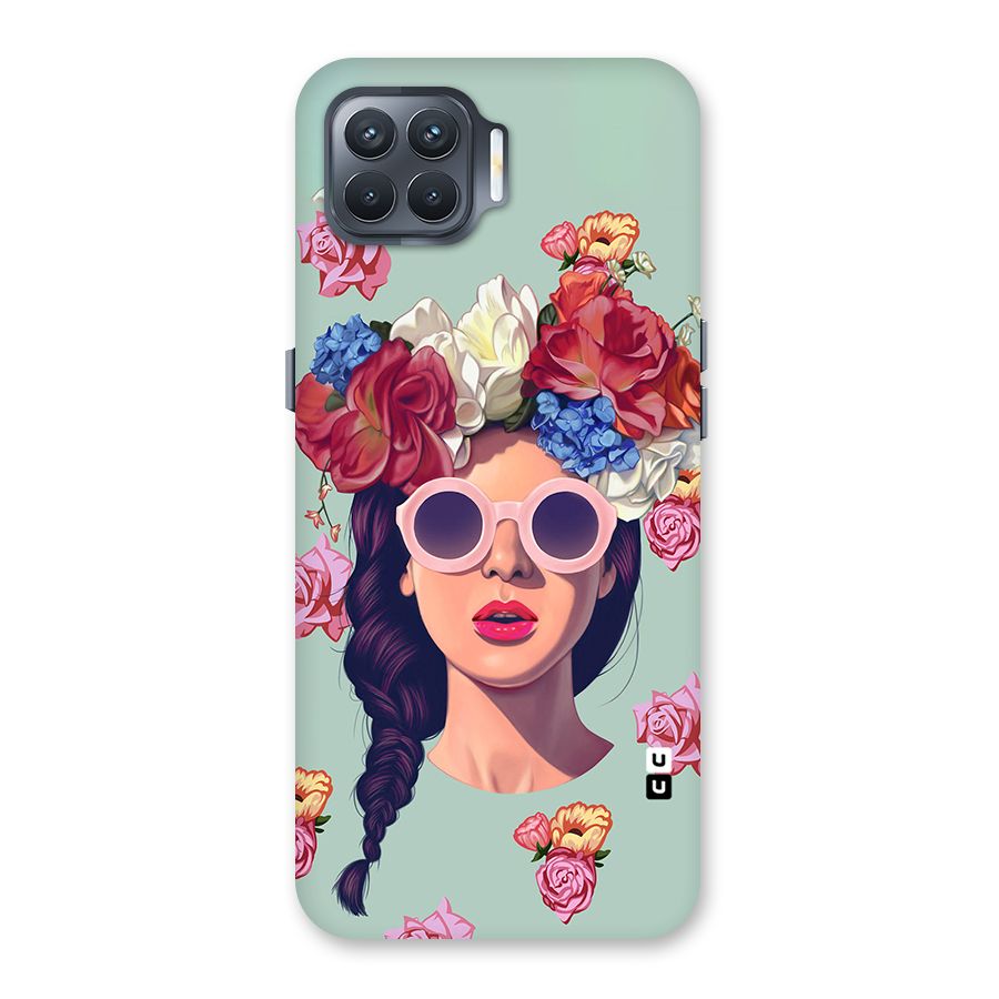 Pretty Girl Florals Illustration Art Back Case for Oppo F17 Pro