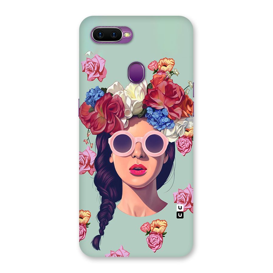 Pretty Girl Florals Illustration Art Back Case for Oppo F9