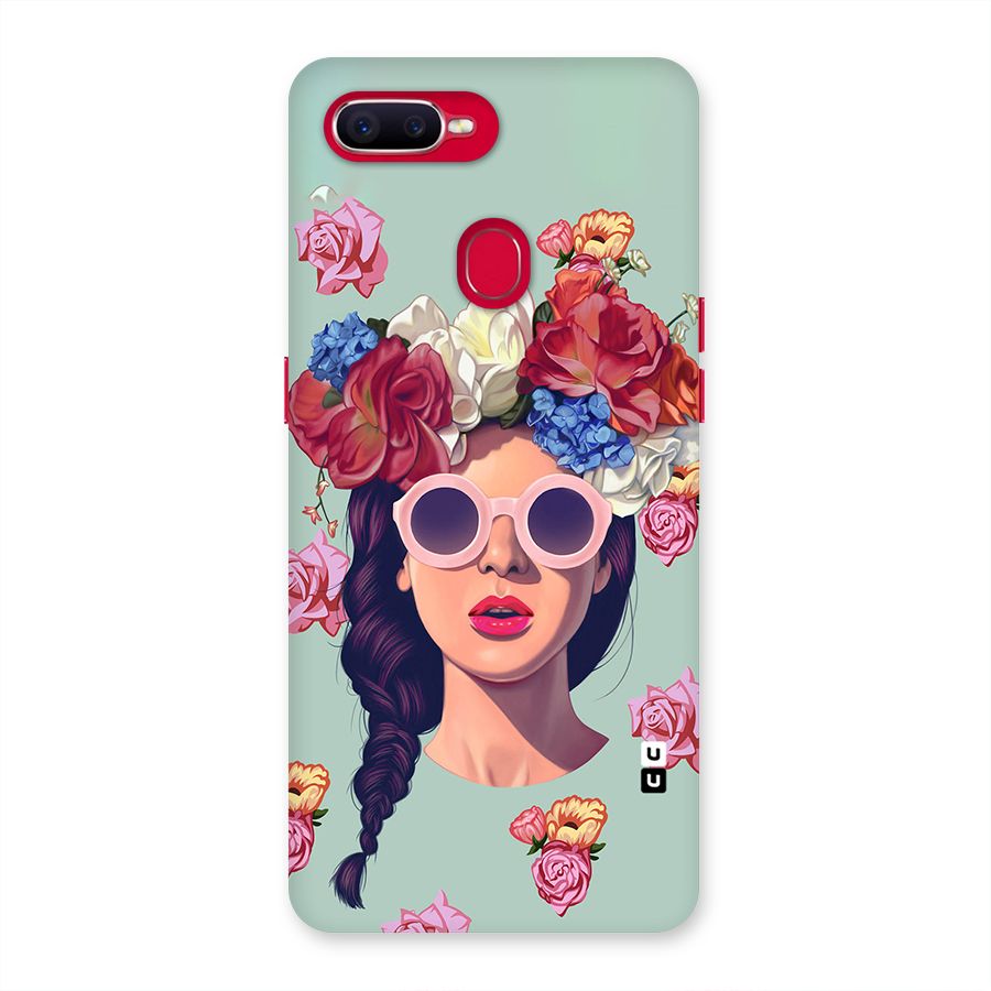 Pretty Girl Florals Illustration Art Back Case for Oppo F9 Pro