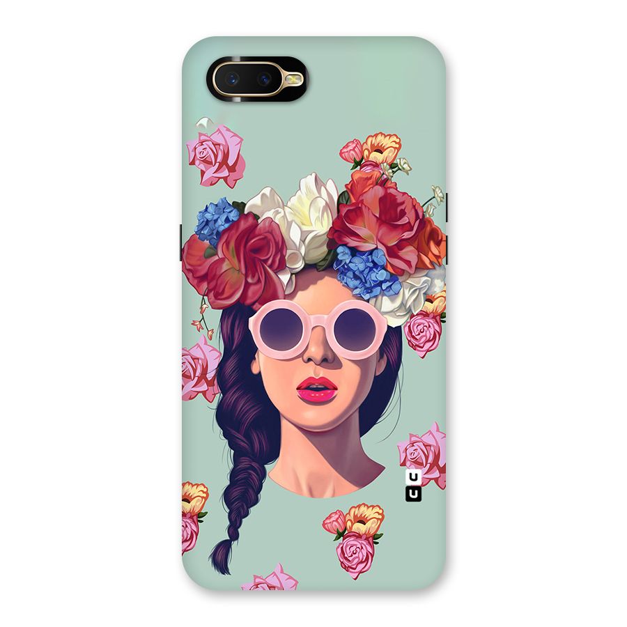 Pretty Girl Florals Illustration Art Back Case for Oppo K1